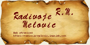 Radivoje Melović vizit kartica